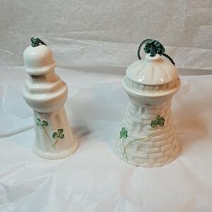 Belleek Dunmore East and Carlingford Lighthouse Ornaments